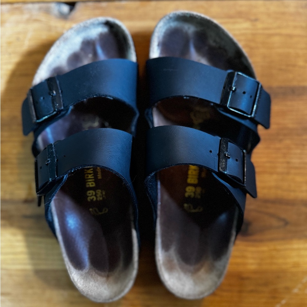 Birkenstock Black Leather Sandals